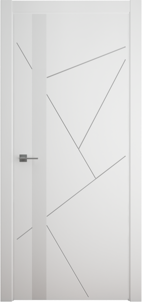 Межкомнатная дверь Albero Геометрия-6 ДГ Белый/ Белый лакобель 900х2000 (Защелка магнит. WC)