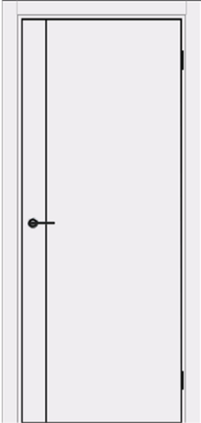 Межкомнатная дверь Portika Porta-50.11 4AB Alaska/ кромка Алюм.черная с 4-х сторон 600х2000 (Защелка магнит. WC)