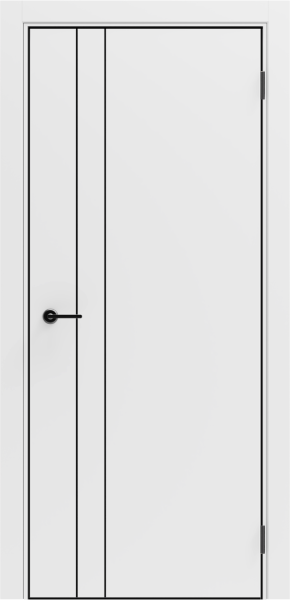 Межкомнатная дверь Portika Porta-58 4AB Shellac White/ Алюминиевая черная 900х2000 (Защелка магнит. WC)