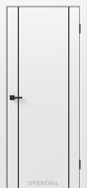 Межкомнатная дверь DVERONA Орион 2.1 ПЭТ Эдельвейс/ кромка АБС черная 900х2000