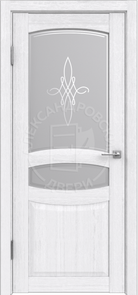 Межкомнатная дверь ALEX DOORS Екатерина ДО Белое дерево/ Сатин рис. "Гармония" 900х2000