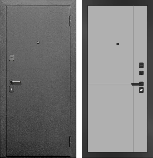 Входная дверь URBAN Гранд Антик серебро/ Светло-серый 860х2050 Левое