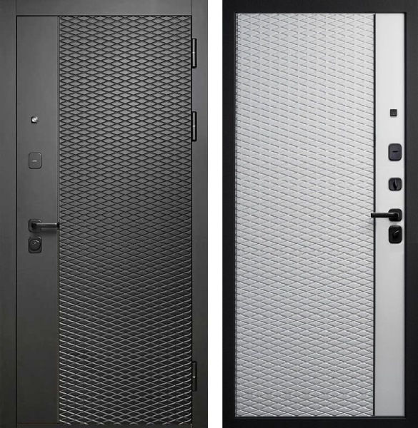 Входная дверь Мастер Сталь АРТЕМИДА Ясень графит/ Белый эмалит 860х2050 Левое