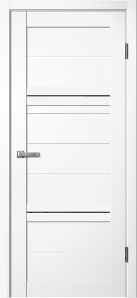 Межкомнатная дверь FlyDoors 301 Эмалит Белый/ Черный лакобель 900х2000