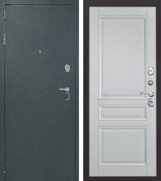 Входная дверь KOVA Ария Антик серебро/ Софт белый матовый 860х2050 Левое