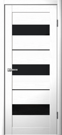 Межкомнатная дверь FlyDoors 200 ДО Ясень белый/ Черный лакобель 600х2000