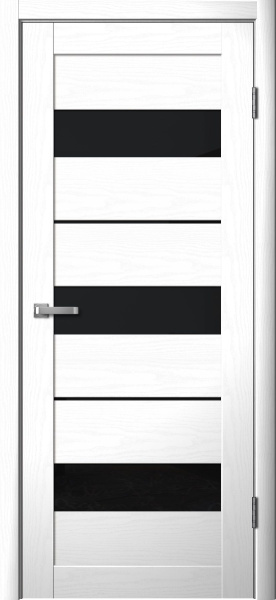 Межкомнатная дверь FlyDoors 200 ДО Ясень белый/ Черный лакобель 900х2000