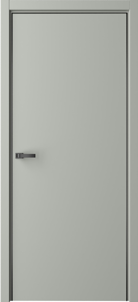 Межкомнатная дверь Albero Лайн-1 ДГ Серый/ кромка Алюм.хром с 3-х сторон 900х2000 (Защелка магнит. WC)