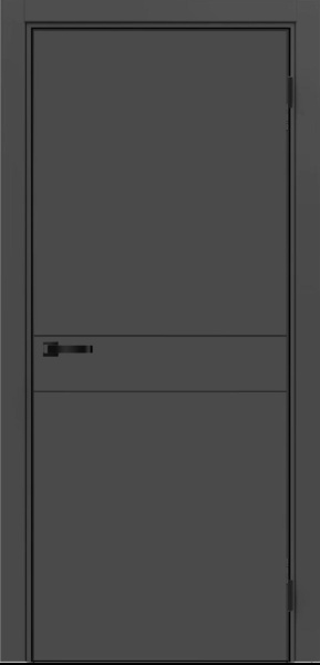 Межкомнатная дверь FlyDoors MATRIX 52 AB Дарк Грей/ кромка Алюм.черная с 4-х сторон 600х2000 (Защелка магнит. WC)