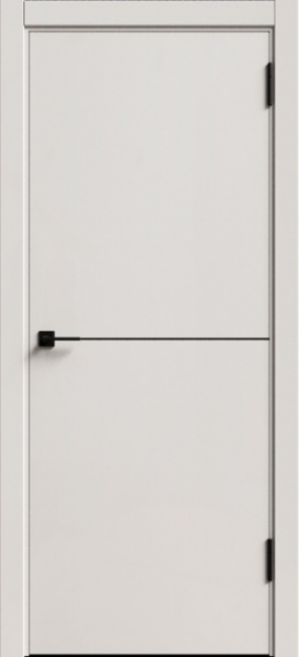Межкомнатная дверь Дубрава Сибирь Комета 1 ПЭТ Платина/ кромка Алюм.черная с 4-х сторон 900х2000 (Врезка под замок)