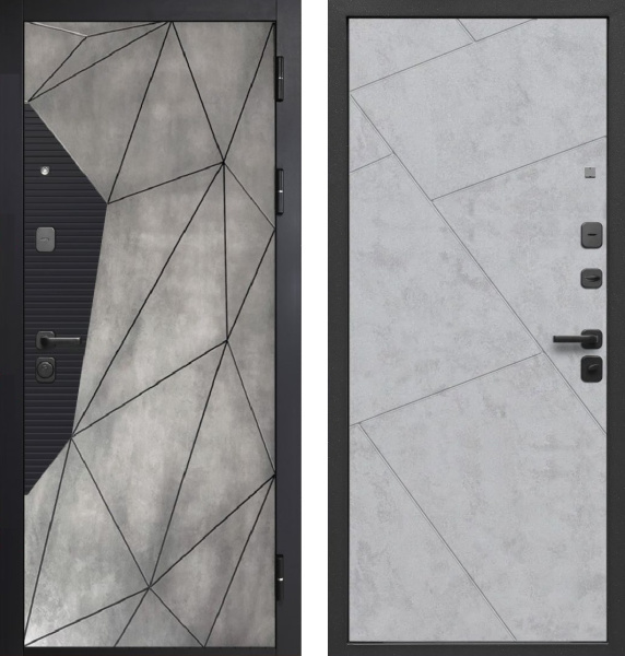 Входная дверь Ferroni 9 см Геометрия Бетон лофт/ Бетон снежный 860х2050 Левое