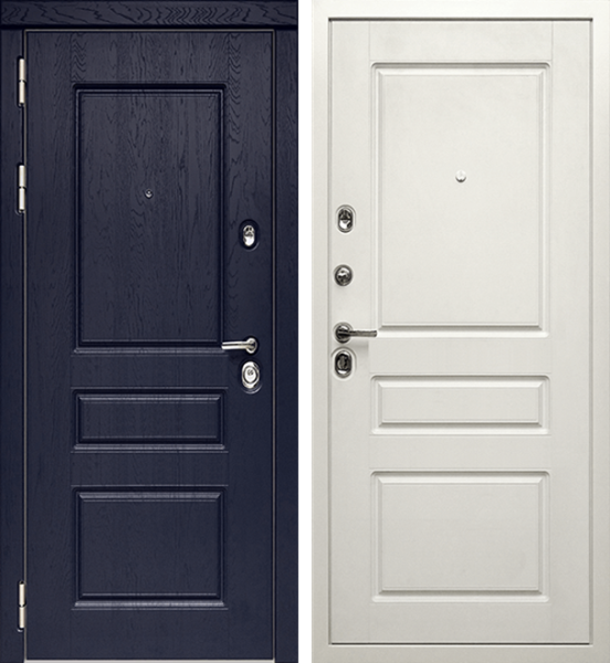 Входная дверь Сударь МД-45 Альберо ноче / Софт белый матовый 860х2050 Левое