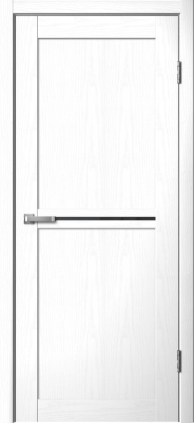 Межкомнатная дверь FlyDoors 238 ДО Ясень белый/ Черный лакобель 900х2000