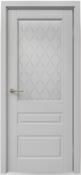 Межкомнатная дверь Albero Классика-3 ДО Серый/ Мателюкс рис."Лорд серое" 900х2000 (Защелка магнит. WC)