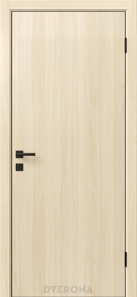 Межкомнатная дверь DVERONA Флэт CPL Ясень Аляска/ ABS черная 600х2000