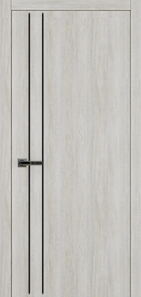 Межкомнатная дверь Краснодеревщик Рибен Лайн 02 CPL Дуб Соубери Светлый/ ABS черная 600х2000