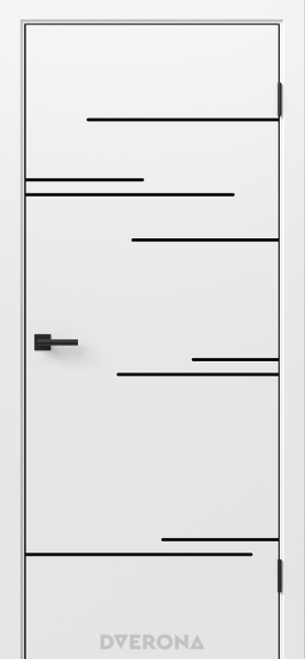 Межкомнатная дверь DVERONA Виста 8.2 ПЭТ Эдельвейс/ кромка АБС черная 900х2000