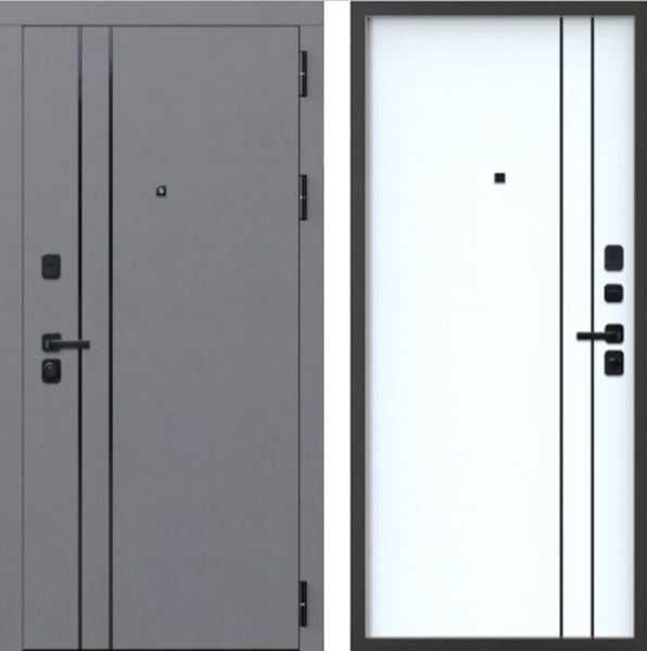 Входная дверь FD Параллель Веллюто Графит нубук/ Веллюто бьянко 860х2050 860х2050