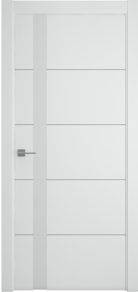 Межкомнатная дверь Albero Геометрия-7 ДГ Белый/ Белый лакобель 900х2000 (Защелка магнит. WC)
