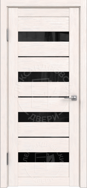 Межкомнатная дверь ALEX DOORS Милана ДО Лиственница белая/ Черный лакобель 600х2000