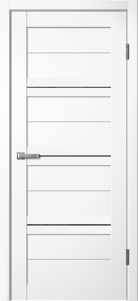 Межкомнатная дверь FlyDoors 302 Эмалит Белый/ Черный лакобель 900х2000