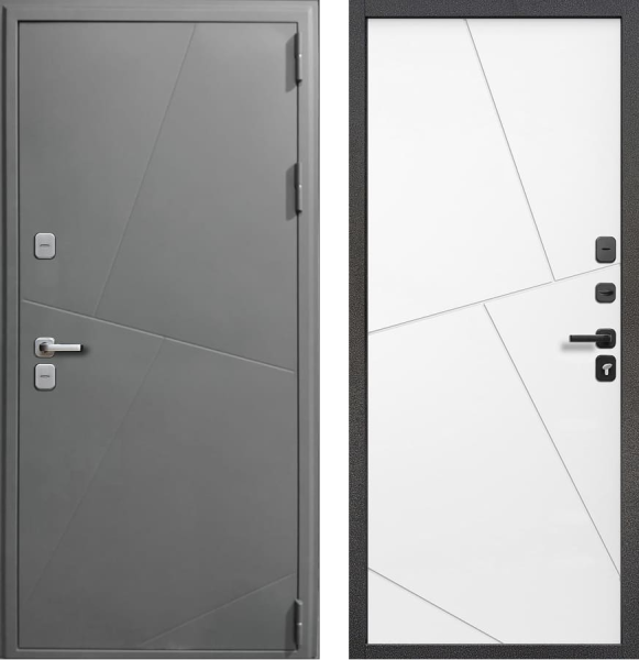 Входная дверь с терморазрывом URBAN Бруно ТЕРМО Графит RAL 7024/ Белый 960х2050 Левое