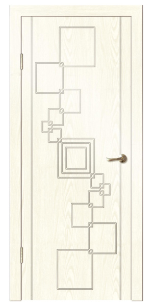 Межкомнатная дверь Дверная линия Квадро ДГ Ясень белый 900х2000