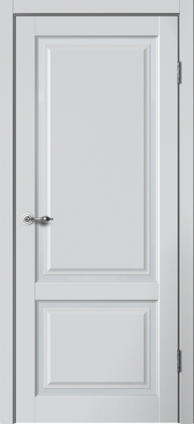 Межкомнатная дверь FlyDoors E02 Эмалит Серебристый/ Мателюкс 600х2000