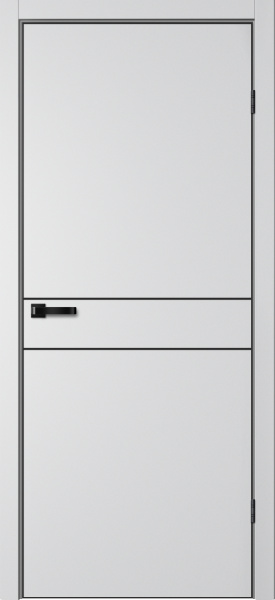 Межкомнатная дверь Optimum Л5.1 ПЭТ Серый/ кромка ABS черная с 4-х сторон 600х2000