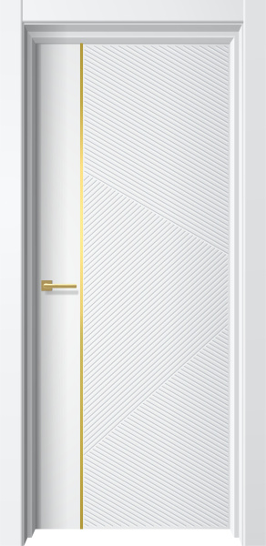 Межкомнатная дверь FlyDoors COSMO 8 Эмалит Белый/ кромка ПВХ черная 600х2000