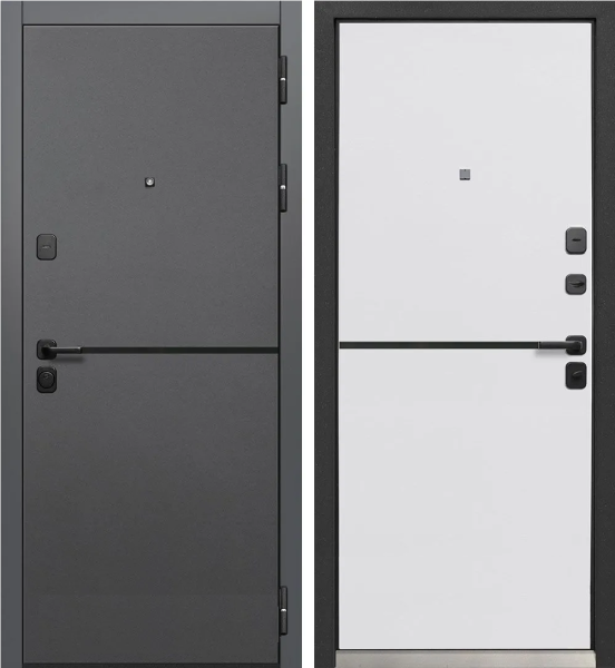 Входная дверь Ferroni 9 см Молдинг Сатин коричневый/ Белый 860х2050 Левое