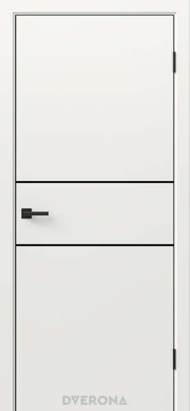Межкомнатная дверь DVERONA Виста 2.1 ПЭТ Эдельвейс/ кромка АБС черная 900х2000