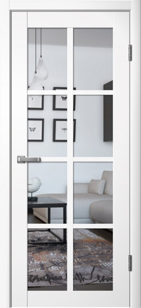 Межкомнатная дверь FlyDoors 271 Эмалит Белый/ Белый лакобель 600х2000
