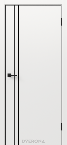 Межкомнатная дверь DVERONA Орион 2.2 ПЭТ Эдельвейс/ кромка АБС черная 900х2000