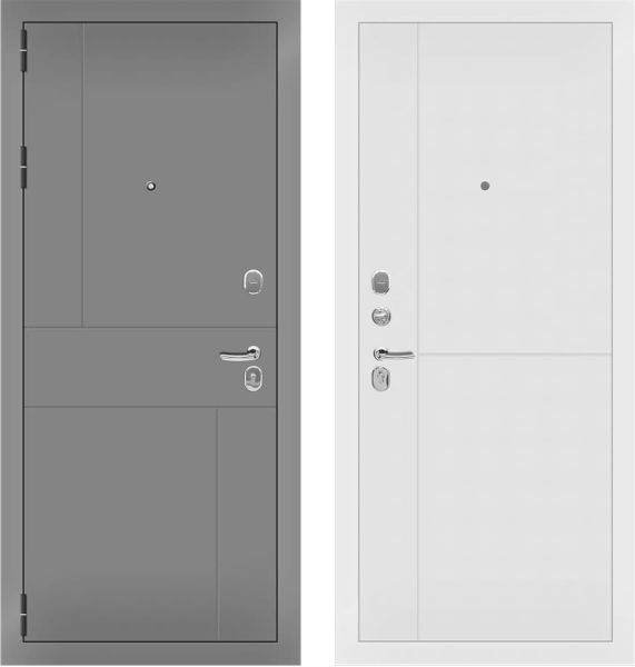 Входная дверь URBAN Грей Графит/ Белый 860х2050 Левое