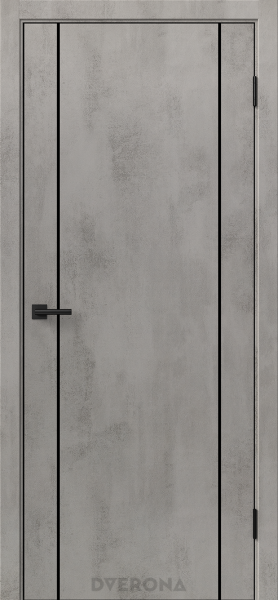 Межкомнатная дверь DVERONA Орион 2.1 ЛАЙТ Бетон грей/ ABS черная 600х2000