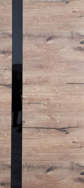 Межкомнатная дверь Optimum Модель 45 ДО Дуб пацифик/ кромка ABS черная с 2-х сторон 600х2000