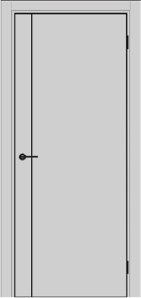 Межкомнатная дверь Portika Porta-50.11 4AB Nardo Grey/ кромка Алюм.черная с 4-х сторон 900х2000 (Защелка магнит. WC)