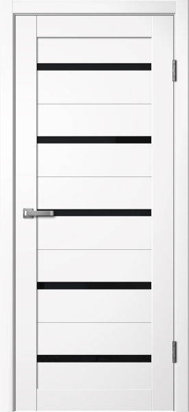 Межкомнатная дверь FlyDoors 206 Эмалит Белый/ Черный лакобель 600х2000
