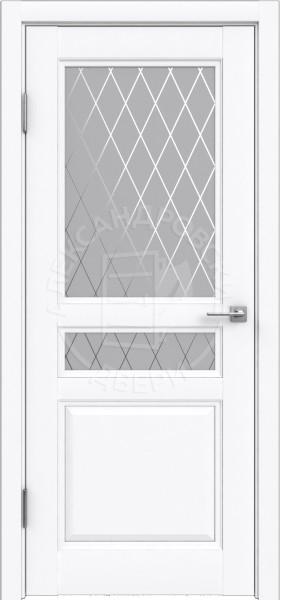 Межкомнатная дверь ALEX DOORS Каролина ДО Белый/ Сатин рис. "Ромб" 900х2000