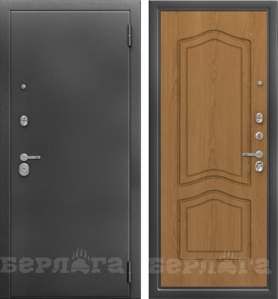 Входная дверь Берлога Тринити Нова Этюд Антик серебро/ Миланский орех 870х2060 Левое