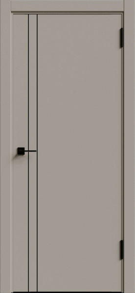 Межкомнатная дверь Дубрава Сибирь Комета 2 ПЭТ Крим/ кромка Алюм.черная с 4-х сторон 600х2000 (Защелка магнит. WC)