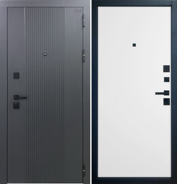 Входная дверь VFD Balance Twin Niuta Sharkskin/ Emalex Ice 860х2050 Левое