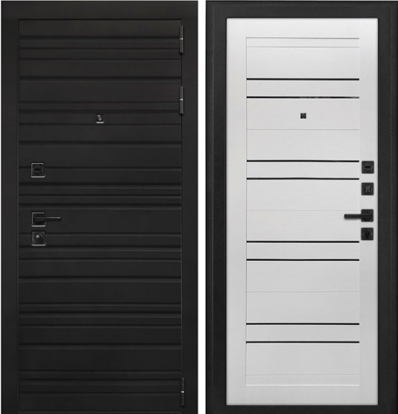 Входная дверь Страж Энца РЖ Черный/ Белый 860х2050 Левое