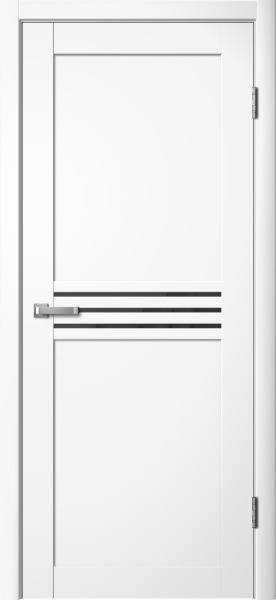 Межкомнатная дверь FlyDoors 237 Эмалит Белый/ Черный лакобель 900х2000