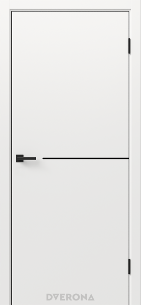 Межкомнатная дверь DVERONA Виста 1.1 ПЭТ Эдельвейс/ кромка АБС черная 900х2000