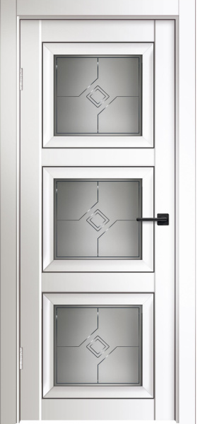 Межкомнатная дверь Дверная линия Деканто 3 ДО Белый бархат/ Сатин серый 600х2000