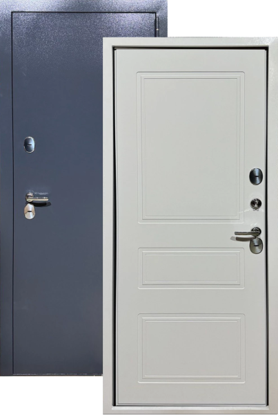 Входная дверь с терморазрывом Выбор NEW Термо Тепло Кардинал 3К Графит RAL 7024/ Шагрень белая 860х2050 Левое