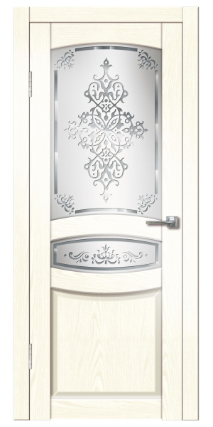 Межкомнатная дверь Дверная линия Гармония ДО Ясень белый/ Сатинато художественное 900х2000