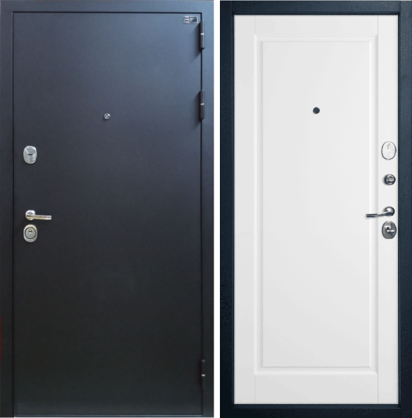 Входная дверь VFD Expert Pro 3K Glanta Букле черный/ Emalex Ice 860х2050 Левое